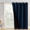 imageNICETOWN Total Shade Patio Door Curtain HeavyDuty Full Light Shading Sliding Door Drape Room Divider Curtain Vertical Blinds for Window1 Panel 70 inches Wide x 63 inches Long GrayNavy