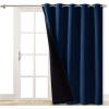 imageNICETOWN Total Shade Patio Door Curtain HeavyDuty Full Light Shading Sliding Door Drape Room Divider Curtain Vertical Blinds for Window1 Panel 70 inches Wide x 63 inches Long GrayNavy