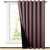 imageNICETOWN Total Shade Patio Door Curtain HeavyDuty Full Light Shading Sliding Door Drape Room Divider Curtain Vertical Blinds for Window1 Panel 70 inches Wide x 63 inches Long GrayDry Rose