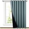 imageNICETOWN Total Shade Patio Door Curtain HeavyDuty Full Light Shading Sliding Door Drape Room Divider Curtain Vertical Blinds for Window1 Panel 70 inches Wide x 63 inches Long GrayGreyish Blue