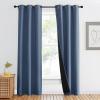 imageNICETOWN Total Shade Patio Door Curtain HeavyDuty Full Light Shading Sliding Door Drape Room Divider Curtain Vertical Blinds for Window1 Panel 70 inches Wide x 63 inches Long GrayStone Blue