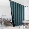 imageNICETOWN Total Shade Patio Door Curtain HeavyDuty Full Light Shading Sliding Door Drape Room Divider Curtain Vertical Blinds for Window1 Panel 70 inches Wide x 63 inches Long GraySea Teal