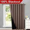 imageNICETOWN Total Shade Patio Door Curtain HeavyDuty Full Light Shading Sliding Door Drape Room Divider Curtain Vertical Blinds for Window1 Panel 70 inches Wide x 63 inches Long GrayCappuccino