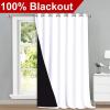 imageNICETOWN Total Shade Patio Door Curtain HeavyDuty Full Light Shading Sliding Door Drape Room Divider Curtain Vertical Blinds for Window1 Panel 70 inches Wide x 63 inches Long GrayPure White