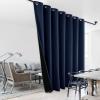 imageNICETOWN Total Shade Patio Door Curtain HeavyDuty Full Light Shading Sliding Door Drape Room Divider Curtain Vertical Blinds for Window1 Panel 70 inches Wide x 63 inches Long GrayNavy