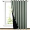imageNICETOWN Total Shade Patio Door Curtain HeavyDuty Full Light Shading Sliding Door Drape Room Divider Curtain Vertical Blinds for Window1 Panel 70 inches Wide x 63 inches Long GrayGreyish Green