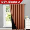 imageNICETOWN Total Shade Patio Door Curtain HeavyDuty Full Light Shading Sliding Door Drape Room Divider Curtain Vertical Blinds for Window1 Panel 70 inches Wide x 63 inches Long GrayBurnt Orange