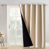 imageNICETOWN Total Shade Patio Door Curtain HeavyDuty Full Light Shading Sliding Door Drape Room Divider Curtain Vertical Blinds for Window1 Panel 70 inches Wide x 63 inches Long GrayBiscotti Beige