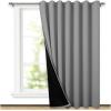 imageNICETOWN Total Shade Patio Door Curtain HeavyDuty Full Light Shading Sliding Door Drape Room Divider Curtain Vertical Blinds for Window1 Panel 70 inches Wide x 63 inches Long GraySilver Grey