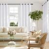 imageNICETOWN White 100 Blackout 90 inch Curtains for Bedroom Grommet Full Blackout Window Treatments Heat Blocking for Living Room W52 x L90 2 Panels