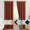 imageNICETOWN 100 Absolutely Blackout Linen Curtains with Thermal Insulated Grey Liner 52 Wide 2 Panels 84 inches Long Drapes Grommet Retro Burnt Orange Linen Vertical Drapes Privacy for Bedroom