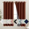 imageNICETOWN 100 Absolutely Blackout Linen Curtains with Thermal Insulated Liner 52 Wide 2 Panels 48 Long Drapes Grommet Retro Burnt Orange Linen Curtains Vertical Drapes Privacy for Bedroom
