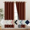 imageNICETOWN 100 Absolutely Blackout Linen Curtains with Thermal Insulated Liner 52 Wide 2 Panels 72 Long Drapes Grommet Retro Burnt Orange Linen Curtains Vertical Drapes Privacy for Bedroom
