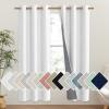 imageNICETOWN 100 Absolutely Blackout Linen Curtains with Thermal Insulated Liner Greyish White 42 Wide 72 Length Energy Saving Curtains for Classroom 2 Panels Set Vertical Blinds