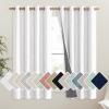 imageNICETOWN 100 Absolutely Blackout Linen Curtains with Thermal Insulated Liner Greyish White 52 Wide 45 Length Energy Saving Curtains for Living Room 2 Panels Set Vertical Blinds