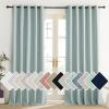 imageNICETOWN 100 Absolutely Blackout Linen Curtains with Thermal Insulated Liner Seafoam Green 62 Wide 95 Length Energy Saving Curtains for Living Room 2 Panels Set Vertical Blinds