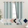 imageNICETOWN 100 Absolutely Blackout Linen Curtains with Thermal Insulated White Liner Seafoam Green 42 inches Wide 63 inches Length Energy Saving Curtains for Kitchen 2 Panels Set Vertical Blinds