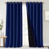 imageNICETOWN 100 Blackout Blinds Set of 2 70 inches x 108 inches Royal Blue Laundry Room Decor Window Treatment Curtains for Large Patio Sliding Door Thermal Insulated Curtains for Bedroom