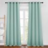 imageNICETOWN Aqua Blue Curtains 102 inches Long Grommet Thermal Insulated Solid Blackout Curtains Privacy Window Treatments for BedroomLiving Room W46 x L102 2 Panels