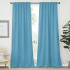 imageNICETOWN Bedroom Blackout Curtain Panels  Teal Blue Color 52 x 120 inch 2 PCs Insulating Energy Saving Solid Rod Pocket Blackout Drapes for Hall Villa