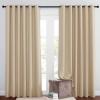 imageNICETOWN Bedroom Blackout Curtains and Drapes  Window Treatment Thermal Insulated Solid Grommet Blackout Draperies for BedroomLiving Room Biscotti Beige Set of 2 80 by 84 Inch