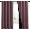 imageNICETOWN Bedroom Full Blackout Room Warming Curtain Panels Super Thick Insulated Window Covers Complete Blackout Draperies with Black Liner for Short Window Dry Rose Set of 2 55 by 68inch