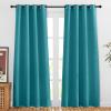 imageNICETOWN Blackout 80 inch Curtains for Doorway Grommet Thermal Window Treatments Room Darkening Door Curtains for BedroomHome Family Peacock Teal W46 x L80 2 Panels