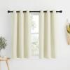 imageNICETOWN Blackout Beige Curtains and Drapes  Window Treatment Thermal Insulated Solid Grommet Blackout Draperies for KitchenCafe Set of 2 W34 x L50