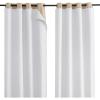 imageNICETOWN Blackout Curtain Liners for Sheer Curtains Cold Heat Light Noise Blocking Liners with Rings Easy to Open and Closed Thermal Liners for 54 inches Long Curtains 1 Pair 50 x 50 Per PanelGreyish White100 Blackout