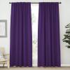 imageNICETOWN Blackout Curtain Panels Window Draperies  Royal Purple Color 62x72 inch 2 Pieces Insulating Room Darkening Blackout Drapes for Bedroom Privacy Doorway Curtain for Door