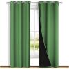 imageNICETOWN Blackout Curtains 80 inches Long 2 Pieces 42 Wide Each Panel Forest Green Full Light Blocking Drapes with Black Liner for Nursery Thermal Insulated Draperies for Hall Villa