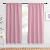 imageNICETOWN Blackout Curtains for Living Curtains Rouge Pink 2 Panels 42 by 72 Room Darkening Window Curtain Panels EasyCare Solid Thermal Insulated DraperiesDrapes for Daughter Room