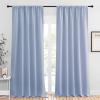 imageNICETOWN Blackout Curtains for Living Curtains Vintage Blue 2 Panels 52 by 95 Room Darkening Window Curtain Panels EasyCare Solid Thermal Insulated DraperiesDrapes for Daughter Room