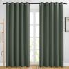 imageNICETOWN Blackout Sliding Door Curtains 84 inch Length 2 Panels  Thermal Insulated Solid Grommet Room Darkening Window Treatments for BedroomFrench Door Dark Mallard 2 Panels W66 x L84