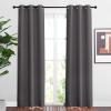 imageNICETOWN Blackout Window Curtains 84 inch Long  Grommet Top Room Darkening Thermal Insulated Solid Vertical Drapes for BedroomKid Room 2 Panels 37 x 84 Inch Grey
