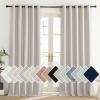 imageNICETOWN Brich Vintage Open Linen Weave Flax Thermal Curtains 100 Blackout Curtains 84 Long for Dining Room Soundproof Window Treatment Drapes for Dining Room 62 Wide Per Panel Set of 2