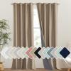 imageNICETOWN Burlap Vintage Open Linen Weave Flax Thermal Curtains 100 Blackout Curtains 120 Long for Dining Room Soundproof Window Treatment Drapes for Hall Room 52 Wide Per Panel Set of 2