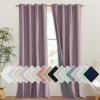 imageNICETOWN Chaise Mauve Vintage Linen 100 Blackout Curtains for Living Room Thermal Insulated Curtains 108 Long Noise Reducing Window Treatment Drapes for Hall Room 52 Wide Per Panel Set of 2