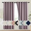 imageNICETOWN Chaise Mauve Vintage Linen 100 Blackout Curtains for Playroom Thermal Insulated Curtains 72 Long Noise Reducing Window Treatment Drapes for Laundry Room 62 Wide Per Panel Set of 2