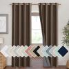 imageNICETOWN Coffee Vintage Linen 100 Blackout Curtains for Living Room Thermal Insulated Curtains 90 Long Noise Reducing Window Treatment Drapes for Home Cinema 52 Wide Per Panel Set of 2