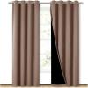 imageNICETOWN Cold Blocking Curtains 100 Blackout Curtains Thermal Noise Reduction and Privacy Curtains for Patio Door Black Lined Blackout Drapes with Grommet Top Cappuccino 1 Pair W52 x L84