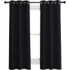 imageNICETOWN Complete 100 Blackout Curtain Set Black 37 W by 40 L Double Panels Thermal Insulated amp Energy Efficiency Window Draperies with Black Liner Noise Reducing Short Curtains for Kids Room