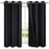 imageNICETOWN Complete 100 Blackout Curtain Set Thermal Insulated amp Energy Efficiency Window Draperies with Black Liner Noise Reducing Short Curtains for Kids Room Black 42W by 63L Double Panels