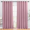 imageNICETOWN Crystal Pink Blackout Living Room Curtains 110 inches Long Grommet Thermal Window Treatments Room Divider Blinds Sound Reducing for Living Room W66 x L110 2 Pieces