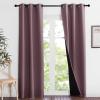 imageNICETOWN Dry Rose Blackout Curtains 84 inches Long Full Light Blocking Drapes with Black Liner for Nursery Noise Reducing Thermal Insulated Draperies for Doorway 2 Pieces 37 Wide Each Panel