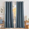 imageNICETOWN Faux Linen Mist Blue Blackout Curtains 84 inches Long for Living Room  Privacy Panels for Bedroom Modern Farmhouse Style Easy Care Grommet Top 2 Panels W52 by L84