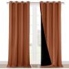 imageNICETOWN Full Shading Curtains for Windows Super HeavyDuty Black Lined Blackout Curtains for Bedroom Privacy Assured Window Treatment Burnt Orange Pack of 2 52 inches W x 95 inches L