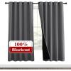 imageNICETOWN Grey Full Shade Curtain Panels Pair of Energy Smart amp Noise Blocking Out Blackout Drapes for Dining Room Window Thermal Insulated Guest Room Lined Window DressingGray 62 x 72 inch