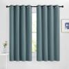 imageNICETOWN Greyish Blue Blackout Curtains 63 inches Long Grommet Room Darkening Window Treatment Thermal Insulated Drapes Sound Reducing for Bedroom W46 x L63 2 Panels