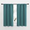 imageNICETOWN Kitchen Curtains Privacy amp Light Block Out Window Curtains amp Drapes for Loft Cupboard Cafe Sea Teal 34 in x 45 in W x L 2 Panels